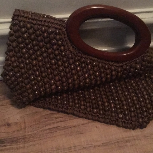 Ann Taylor Loft wood bead bag - Picture 2 of 3